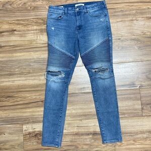 PacSun Mens Stacked Skinny distressed blue denim jeans